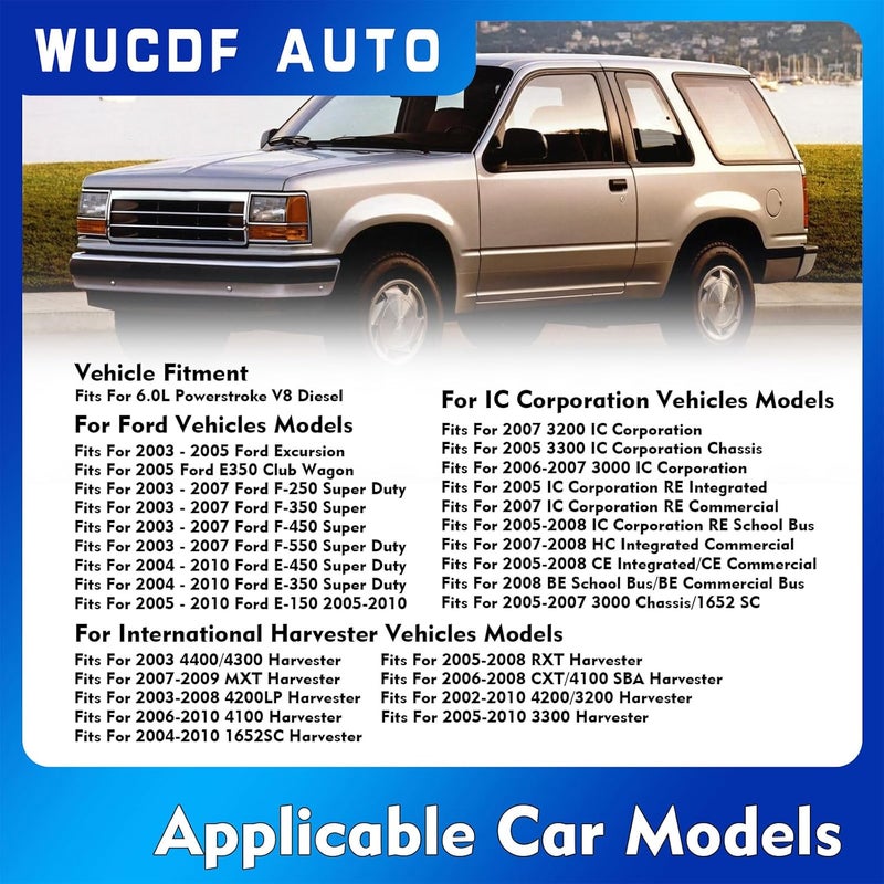 WUCDF AUTO Turbocharger Mounting Kit With Gaskets O-Rings And Bolts 3C3Z9T514AG 3C3Z9T514AD Fits For 2002-2010 International Trucks For 6.0L Powerstroke V8 Diesel Replaces#904-234,1840053C96 - Image 5